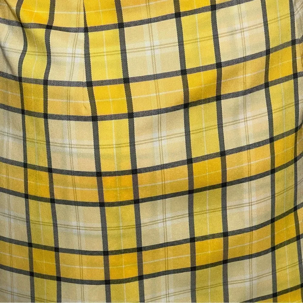 Forever 21 Yellow Plaid Cherry‎ Skort -- L